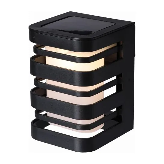 Arandela solar Ourolux Frisee preta, com frisos
