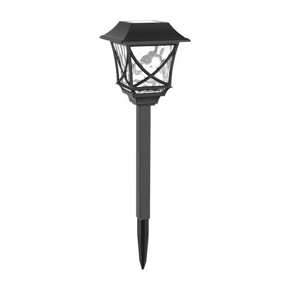Espeto solar Ourolux Cingapura preto, em forma de lanterna